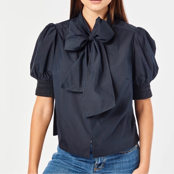Cartolina Nantucket Tops - Cartolina Nantucket Peggy short sleeve blouse top Ladies size xs Navy blue